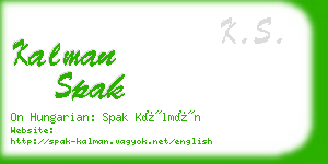 kalman spak business card
